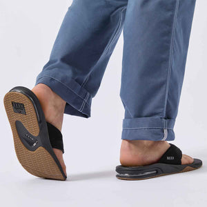 כפכפי גברים Fanning Black Silver