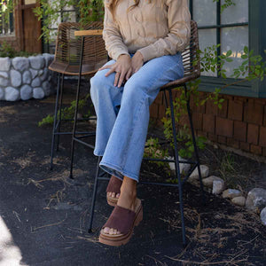 Reef Vista Luxe Evie Brown Black כפכפי פלטפורמה לנשים