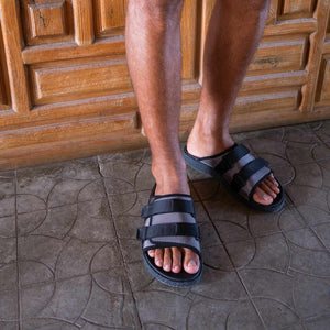 Montauk Olive Black כפכפי גברים