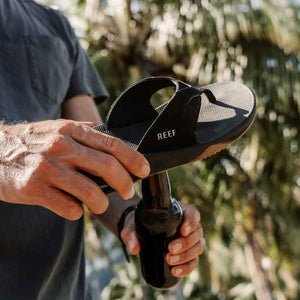 כפכפי גברים Fanning Black Silver