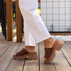 Reef Vista Luxe Evie Brown Black כפכפי פלטפורמה לנשים