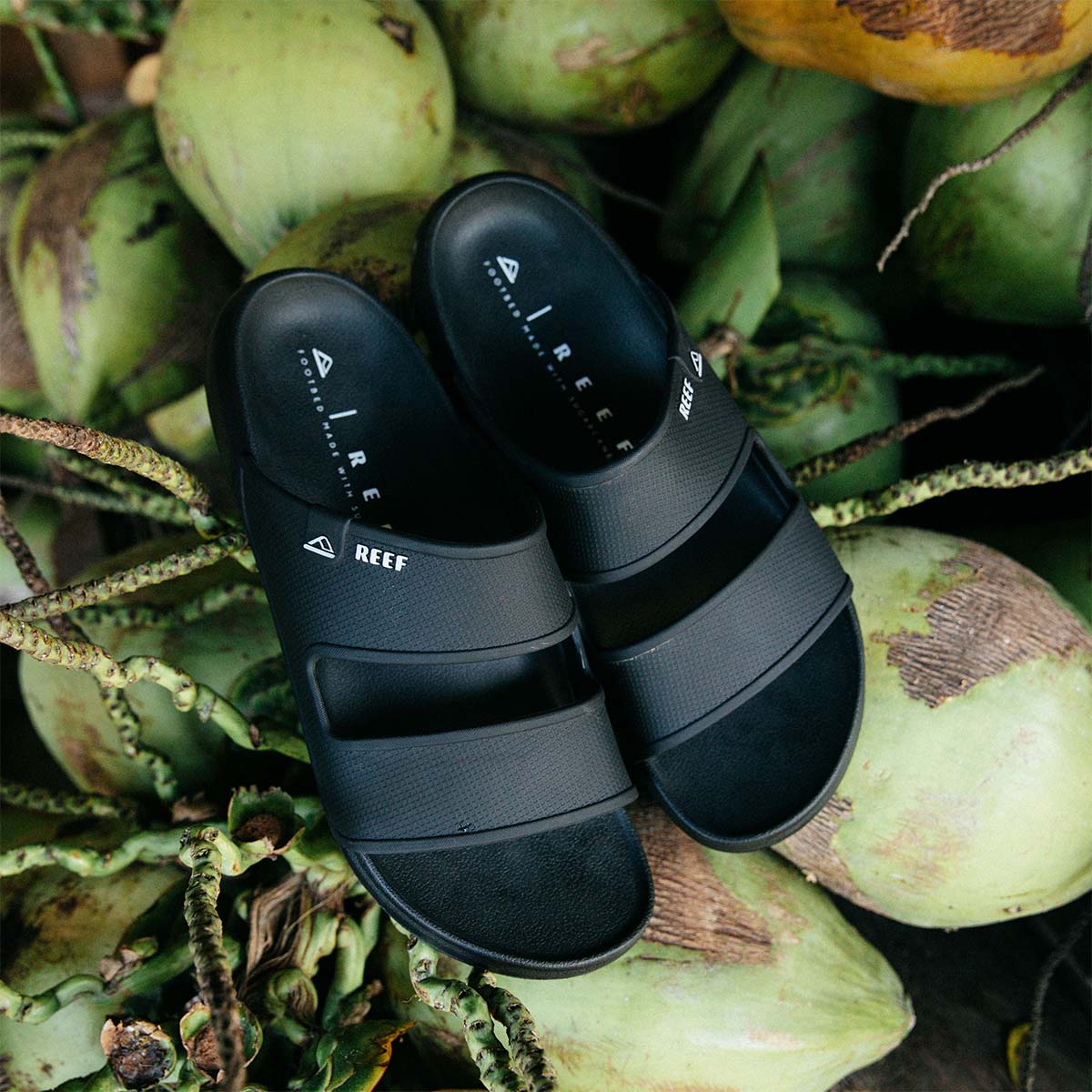 כפכפי גברים Oasis Double Up Black