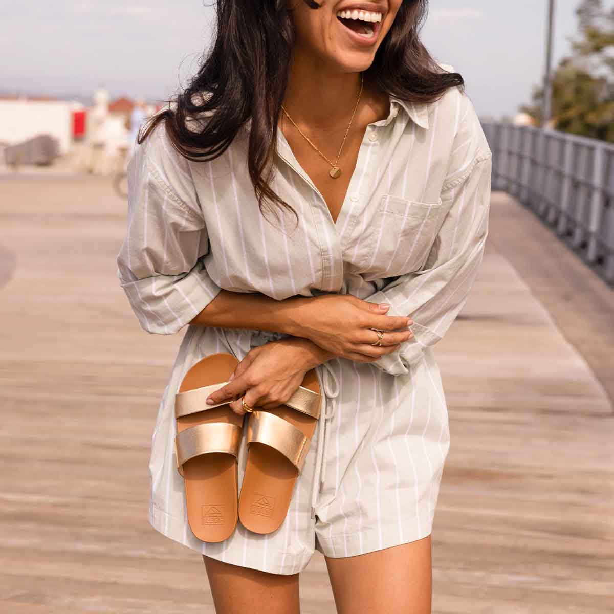 Cushion Vista Sunset Bronze כפכפי ריף לנשים