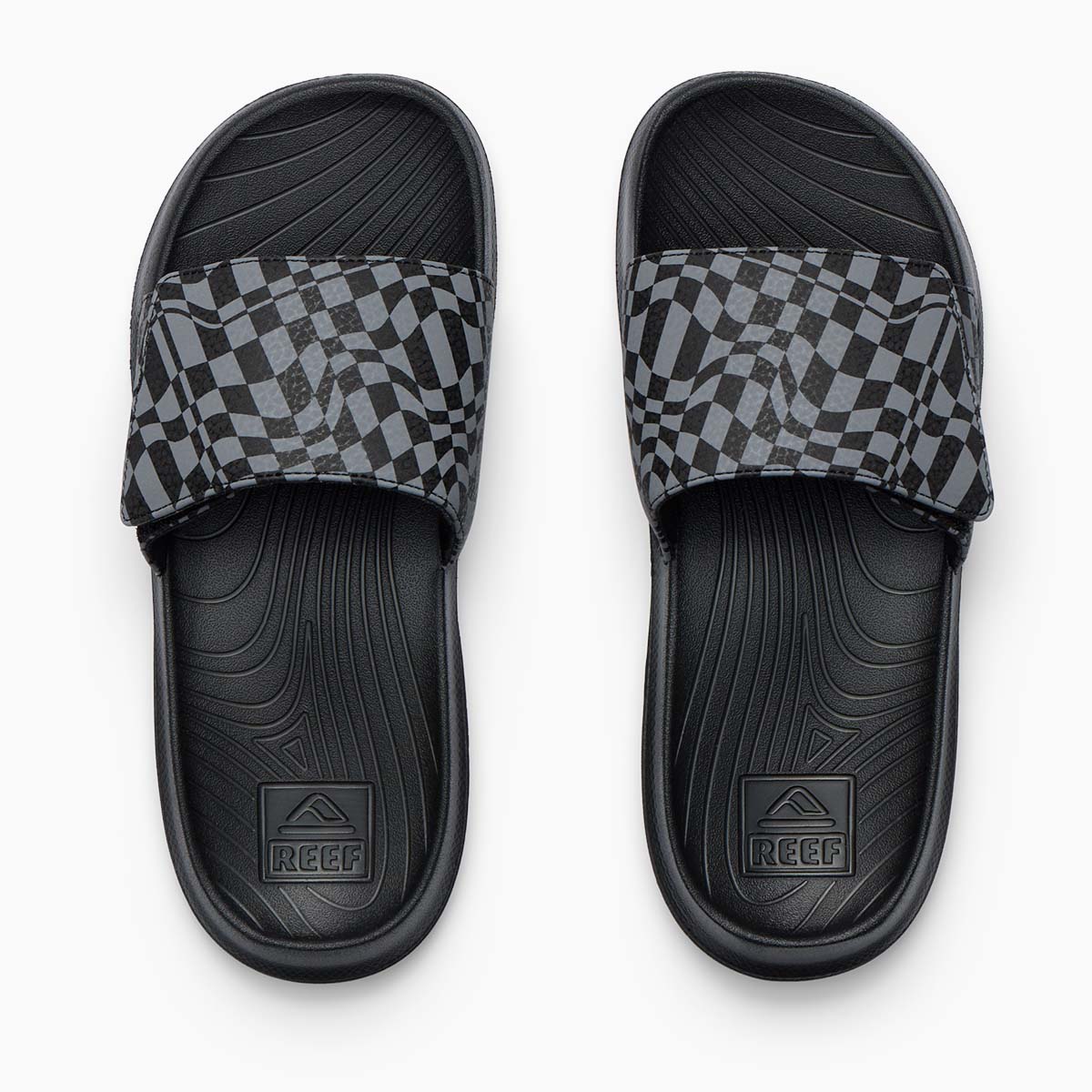 Reef Kids Salty Slide Black Swell Checker כפכפי ריף לילדים