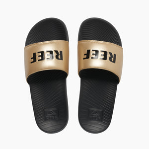 כפכפי נשים One Slide Metallic Gold